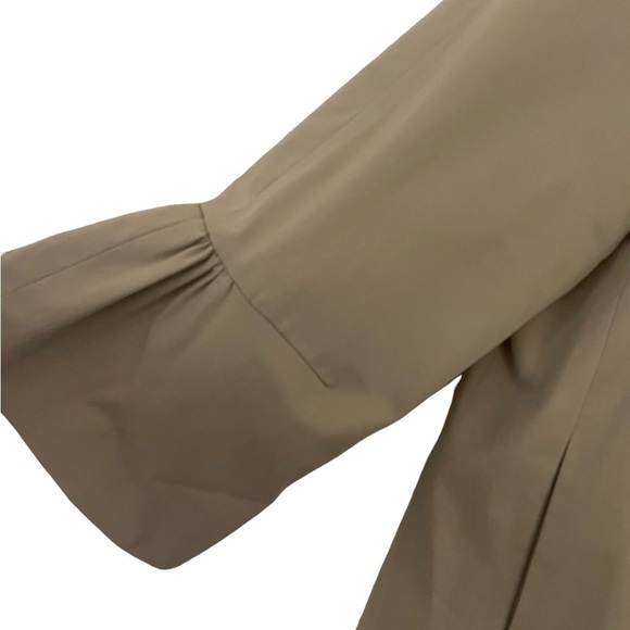 Theory Cropped Peter Pan Collar Button Down Jacket Blazer Beige Size Medium - Picture 2 of 6